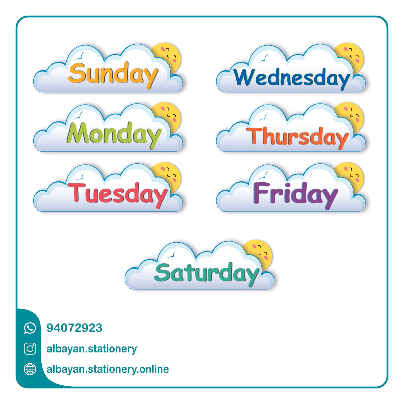 Week Day j مجموعة أيام الأسبوع بالإنجليزية - الصورة 1